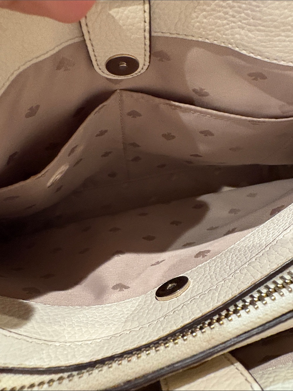 kate spade Pebbled Leather Satchel in Pale Pink/light sand Trim, gold hardware - Picture 8 of 12